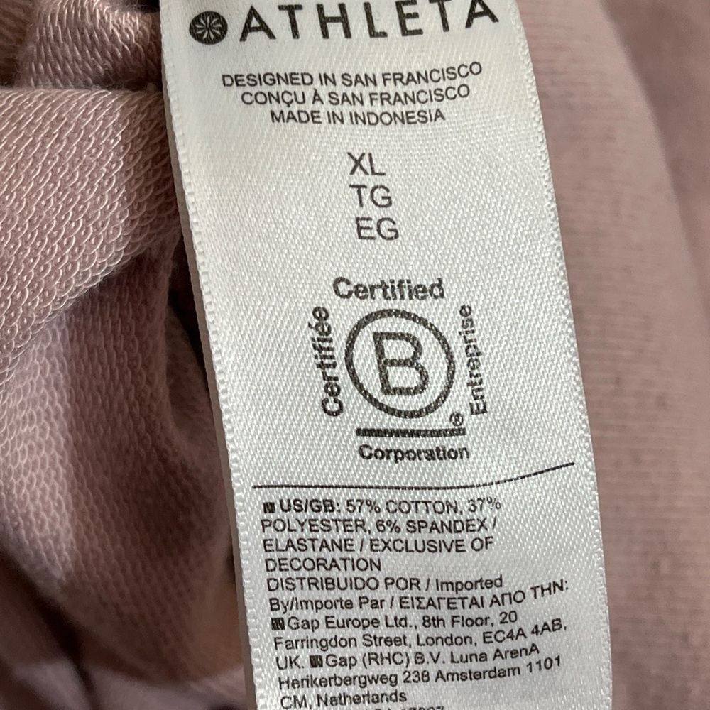 ATHLETA Retroterry Crewneck Sweatshirt in Smoked Mauve Pink Womens Size XL - Picture 4 of 5